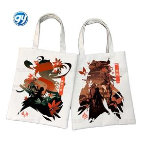 Sac fourre-tout carré en toile imprimée Genshin Impact Ulzzang pour femme, motif Anime Xiao, <span class=keywords><strong>Hu</strong></span> <span class=keywords><strong>Tao</strong></span>, Handkids, Harajuku, Zhong Li - Product Image 1