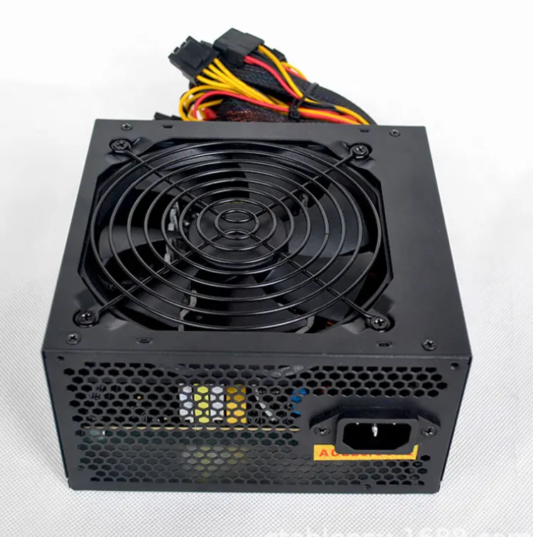 Catu Daya Psu Komputer Game 250W/300W/400W/500W ATX Komputer Menyesuaikan PSU dengan Kipas Pendingin Hitam