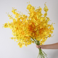 Fleurs artificielles en soie de couleur jaune inspirées de la dopamine, y compris des fausses roses, durabilité artisanales comparable à celle des os, sensation hydratante