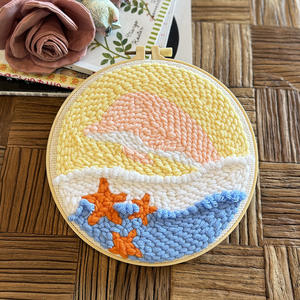 <span class=keywords><strong>Kit</strong></span> de broderie populaire et simple à faire soi-même avec motifs végétaux pour le tricot et le crochet, avec cerceaux, cadeau fait main pour débutants pour Noël - Product Image 6