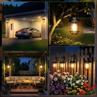 Lámpara Colgante de Metal para Exteriores, Resistente al Agua, con Energía Solar, Bombilla LED Edison Blanco Cálido, Decoración de Jardín
