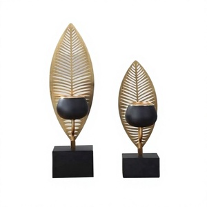 Ensemble de 2 porte-bougies de tailles différentes, design fabuleux, en fer, forme personnalisée, qualité supérieure - Product Image 1
