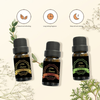Ensemble de 6 huiles essentielles aromatiques (10 ml) - Parfums de bois de santal, patchouli, encens pour diffuseur, massage et aromathérapie à domicile, cadeau