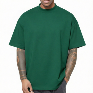 Camiseta Oversize de Algodón de 250 Gsm, Estilo Urbano, Hombros Caídos, Manga Corta, Ropa Casual - Product Image 1