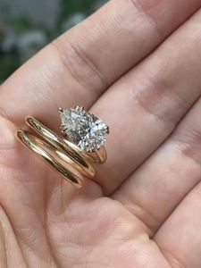 Anillo de Compromiso con Diamante Cultivado en Laboratorio de 2 Quilates en Forma de Pera, Banda Trenzada, Oro Amarillo de 14K, Certificado IGI, Estilo Clásico, Marca APRICOT JEWELS - Product Image 2