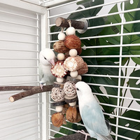 Jouet à mâcher écologique et naturel pour perroquets avec boule de lianes fruitées et ananas en épis de maïs pour oiseaux d'intérieur de petite et moyenne taille
