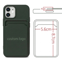 Coques de téléphone en gros avec porte-cartes et portefeuille intégré, personnalisables avec logo, en TPU souple pour iPhone