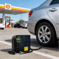 Compresseur d'air numérique compact 12V avec manomètre pour gonflage rapide des pneus de petite voiture, idéal pour les urgences routières