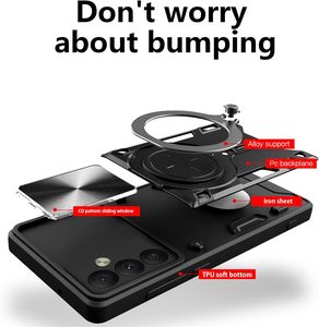 Cubierta de lente de cámara deslizante para Huawei Honor <span class=keywords><strong>Magic</strong></span> 7 Pro 5G <span class=keywords><strong>6</strong></span> Pro anillo magnético giratorio soporte de Metal funda de teléfono celular a prueba de golpes - Product Image 4