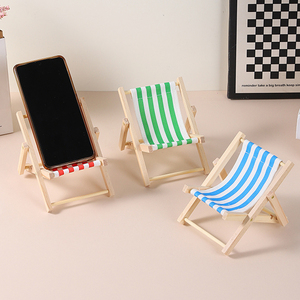 Chaise de plage pliante de loisirs, mini chaise en bois, décoration de bureau, support de téléphone - Product Image 3