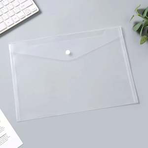 Offres Spéciales : Porte-documents en plastique transparent A4 avec bouton-pression pour l'école, pochettes à rabat, personnalisables avec logo - Product Image 5