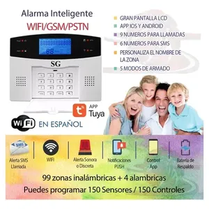 Tuya Smart Home Security 2S-Portable Wifi GSM alarma Google Home App 433MHz GPRS batería para seguridad en el hogar detección de humo - Product Image 4
