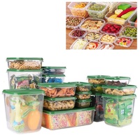 Ensemble de 17 boîtes en plastique pour réfrigérateur, boîte de conservation des aliments, grande capacité, boîte de conservation de la fraîcheur des légumes