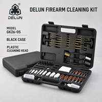 Kit d'entretien d'armes à feu DELUN GK26-05, étui noir, tête de nettoyage en plastique pour atelier, entretien des armes, étui de transport portable et organisé
