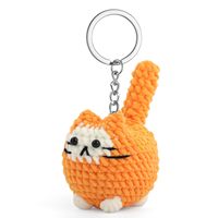 Pendentif tricoté à la main, Poupée de dessin animé, Dents, Jésus, Porpoise, Chat, Kapibara, Pendentif de sac à dos en laine et fil de coton au crochet