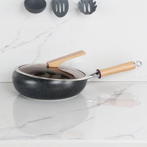 Gran cubierta de madera de mármol de aluminio antiadherente restaurante cocina <span class=keywords><strong>Wok</strong></span> - Product Image 2