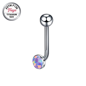 Barre courbée en titane de qualité implantable 14G avec <span class=keywords><strong>opale</strong></span> incrustée pour piercing génital Christina Venus VCH - Bijou de piercing corporel privé - Product Image 5