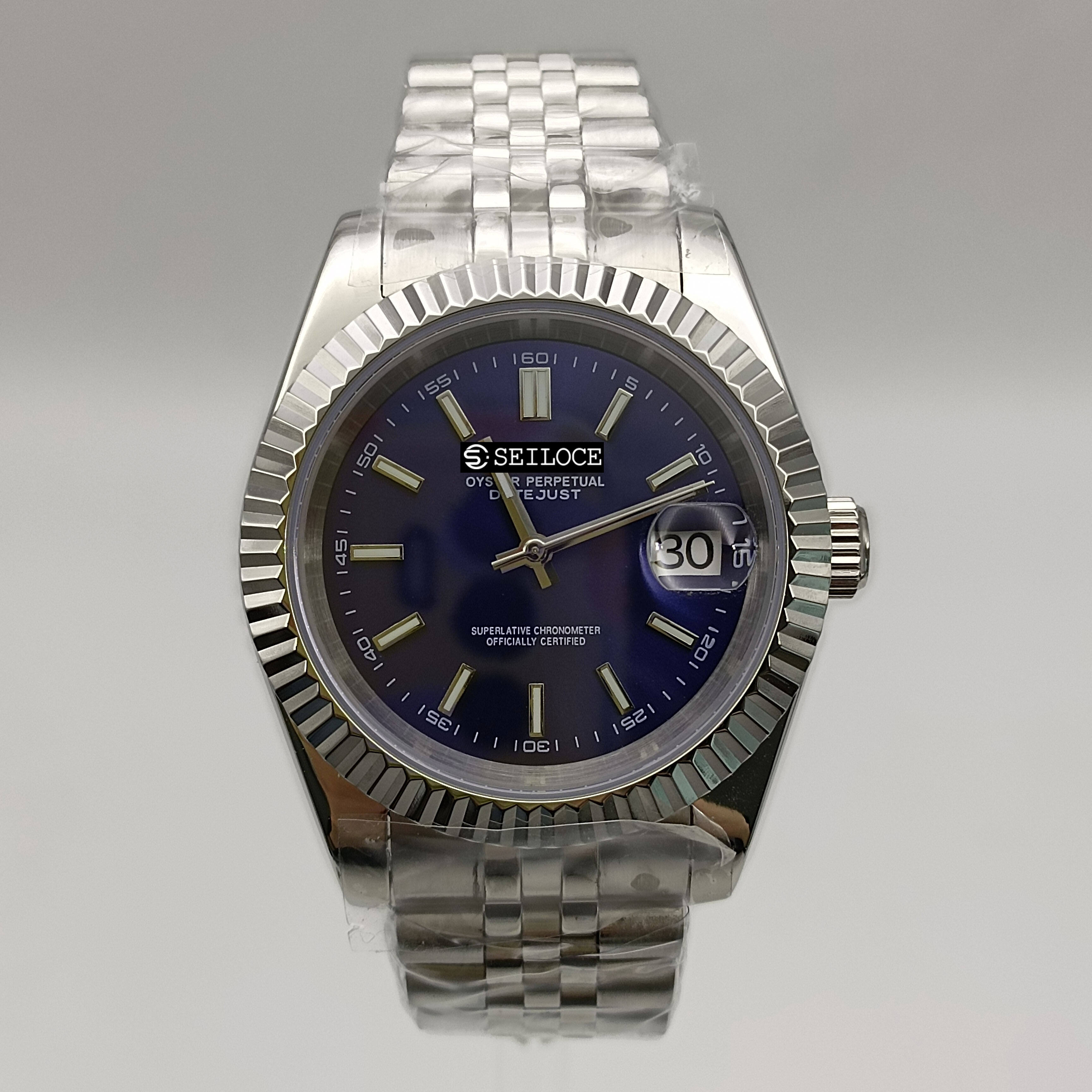 Silver Case+Dark Blue Dial