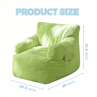 Canapé-pouf pour enfants en velours côtelé doux et confortable, design moderne, personnalisé en usine, pour salon, salle de jeux, chambre à coucher, modèle 2026