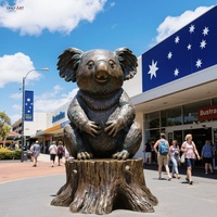 Décoration publique de la rue commerciale de la ville en plein air personnalisée grande statue d'animal coulé en bronze souche de squat géante Koala Sculpture en bronze