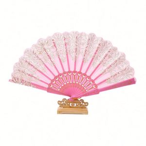 Venta al por mayor 2025 Abanico plegable estilo español de mano con polvo dorado y moneda de plástico para bodas, fiestas, danza, arte, manualidades y regalos - Product Image 6