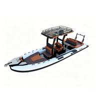 Bateau pneumatique RIB personnalisé de 8,1 m (26 pieds) avec coque en aluminium, certifié CE, stable et léger, idéal pour le surf et les loisirs nautiques