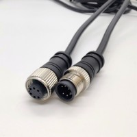 Connecteur M12 étanche IP67, câble mâle-femelle à 6 broches avec code A, fil 22AWG, 0,5m, 1m, 3m, 5m, pour machine d'automatisation
