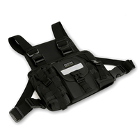 Sac à dos tactique noir à double poche poitrine avec cadre externe universel pour radio CB et talkie-walkie, idéal pour le sport
