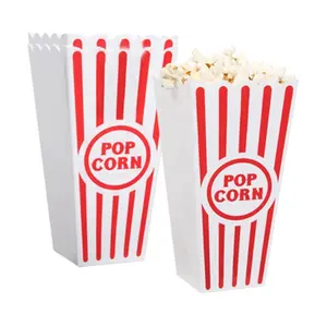 Venda quente 1l caixa de plástico de popcorn, personalizado, estampado, reutilizável, banheira de popcorn, balde no cinema