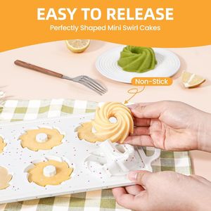 MUYULINS - Molde para Cupcakes de Silicona Grande, Color Beige, 6 Tazas, Antiadherente, Libre de BPA, con Marco Reforzado de Metal, Apto para Horno, Estilo Americano - Product Image 4