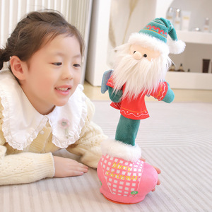 Bí ngô Santa Claus BAT sang trọng Đồ chơi vui nhộn Món Quà Giáng sinh đồ chơi điện hát nhảy múa học nói điện di chuyển búp bê - Product Image 4