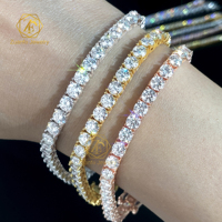 Bracelet de Tennis Femme en Moissanite Certifiée GRA VVS de 2 mm 3 mm 4 mm 5 mm 6,5 mm, Argent Sterling 925, Prêt à l'Expédition