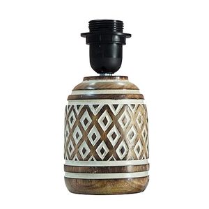 Modern <b>Table</b> Lamp <b>Blue</b> Fabric Shade Decorative <b>Bedside</b> Light Wooden Texture Base for Living Room Bedroom - Product Image 3