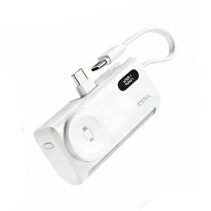 IDMIX Mini Capsule Power <span class=keywords><strong>Bank</strong></span> 5000mAh avec câble intégré Chargeur portable avec charge sans fil pour <span class=keywords><strong>Apple</strong></span> <span class=keywords><strong>Watch</strong></span> et iPhone - Product Image 1