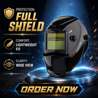 YEESTECH Helm Las Penggelap Otomatis Tenaga Surya Pemblokir Cahaya Biru Penutup Wajah yang Dapat Disesuaikan 3.5/9-13 2 Sensor Busur Api