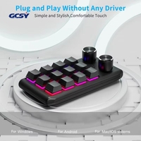 Clavier mécanique macro multifonctionnel avec 12 touches personnalisables 2 boutons - Clavier de jeu RGB à une main programmable