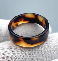 Mode Vintage léopard acide acétique acrylique écaille de tortue bijoux acrylique cellulose acétate écaille de tortue résine bague