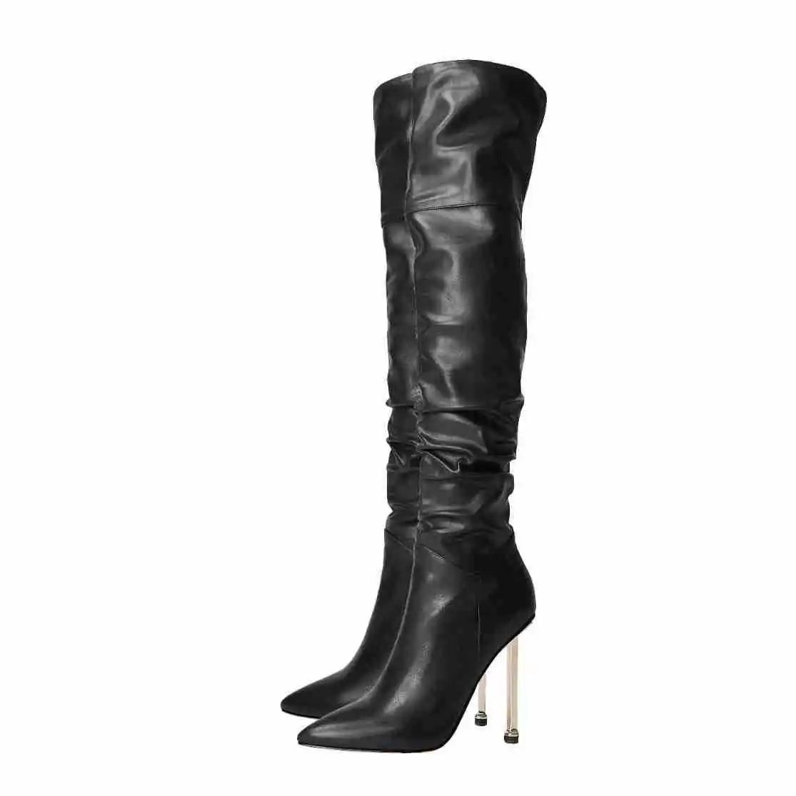 XINZI RAIN cuissardes avec soutien personnalisé pour femmes hiver nouveau cuir noir bottes à talons fins pour femmes au-dessus du genou