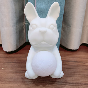 Kartun DIY Resin kerajinan cairan lucu Perancis Bulldog bulan cahaya vinil celengan anjing rumah ornamen DIY cairan anjing untuk kegiatan anak-anak - Product Image 2