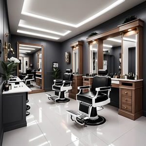 Espejo de Barbería Comercial de Metal, Ajustable, Elegante y Duradero, con Madera Real Moderna de Lujo, Modelo 316, Muebles de Salón de Belleza - Product Image 2