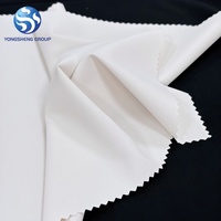 Tissu de Mariée/Événements Spéciaux en Satin Brillant Ivoire Transparent Tissé 50D pour Vêtements Féminins - 44% Polyester 48% 140gsm Teint Uni