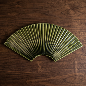 Plato de Sushi de Cerámica en Forma de Abanico, Alfombrillas y Posavasos Irregulares, Diseño Bohemio, Hecho a Mano, Duradero, Antideslizante, Decoración de Mesa - Product Image 1