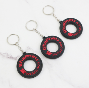 <strong>Custom</strong> 3D Soft <strong>PVC</strong> Rubber Silicone Tire <strong>Shape</strong> Emboss Engrave Promotional Gift <strong>Keychain</strong> - Product Image 1