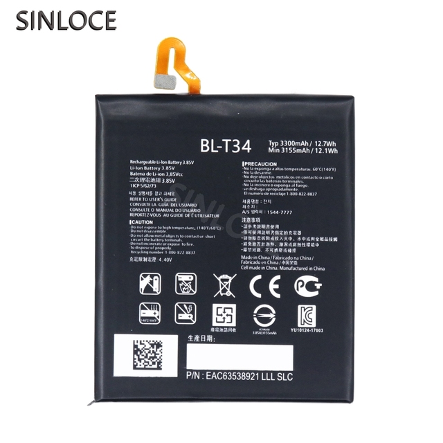 Lithium Ion Battery BL-T34 for LG V30 V30A H930 H932 H933 LS998 US998 Phone Batteries 3300mAh