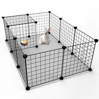 Clôture en fer modulable DIY pour animaux de compagnie (chats, chiens, hamsters, lapins) – Accessoires et emballage en boîte – Style classique et simple – Vente en gros usine