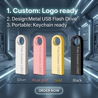 Clé USB promotionnelle en métal MINI personnalisable, 4 Go-128 Go, avec logo OEM, USB 2.0, garantie 5 ans, vente en gros, nouveauté