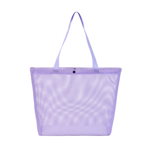 Mesh Tote <b>Bag</b> Large Horizontal Portable Shopping <b>Bag</b> Solid Color For Supermarket Picnic Grocery Travel Storage - Product Image 5