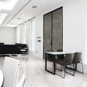 H3 Luxueux porte d'entrée de luxe en pierre-acier Serrure de porte intelligente Porte d'entrée ignifuge insonorisée avant - Product Image 3