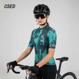 Maillot de cyclisme pour <span class=keywords><strong>femme</strong></span> CSED, à manches courtes, respirant, coupe ajustée, séchage rapide, haut de vélo, t-shirt doux - Product Image 1