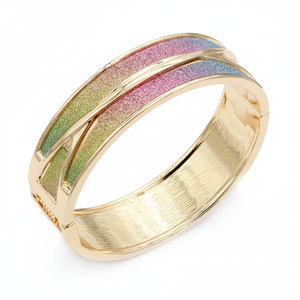 Braccialetti a cerniera multicolore con Glitter placcato oro alla moda bracciale - Product Image 2